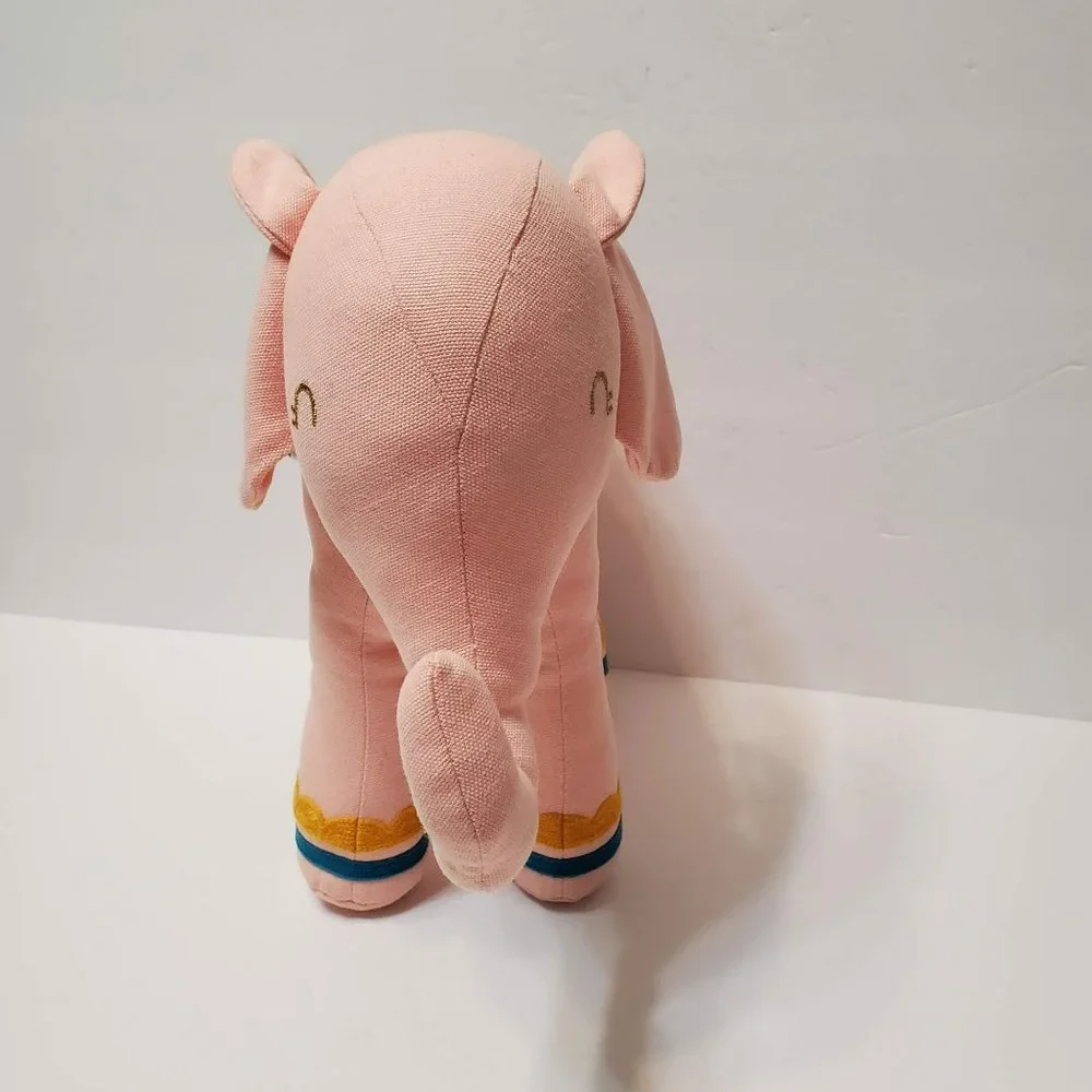 Pillowfort Pink Elephant Throw Pillow, Embroidered Plush Animal, Gently Used